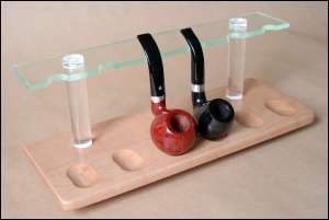 Guy Janot Ständer 6er Buche hell, Plexiglas grün 7024