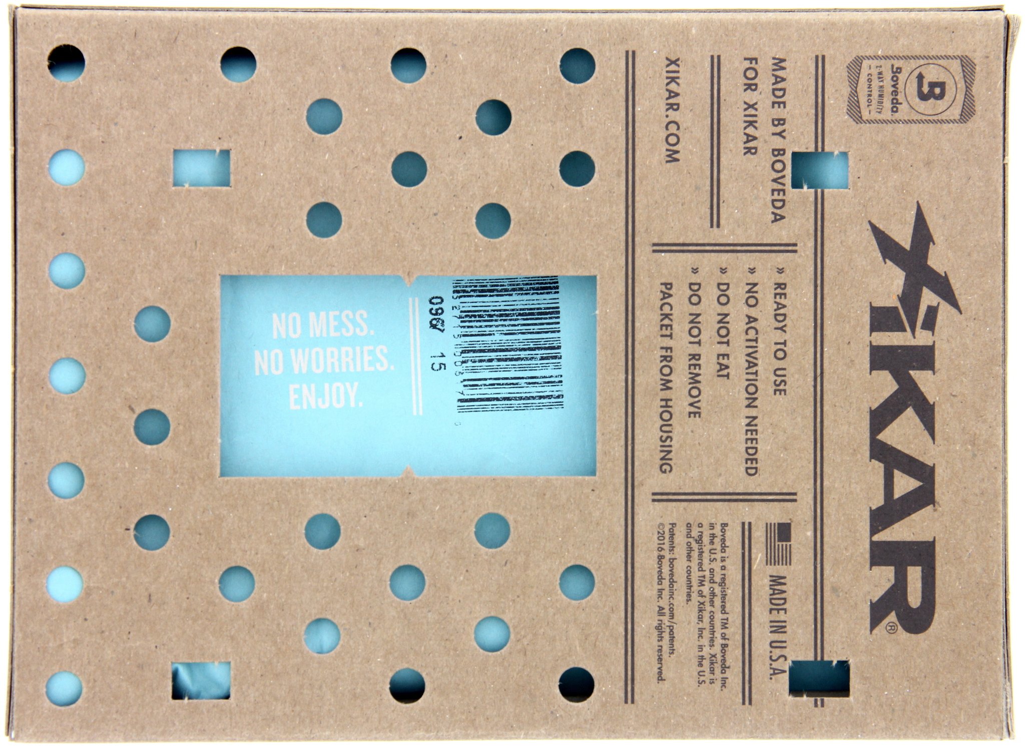 Bóveda Humidipak 65 % RH (Beutel mit 320 Gramm) Rückeite