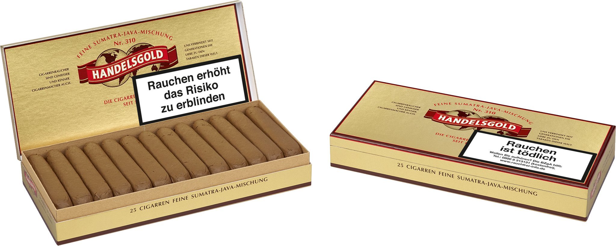 Handelsgold Cigarren Handelsgold Nr. 310 Sumatra (25er Packung) offen