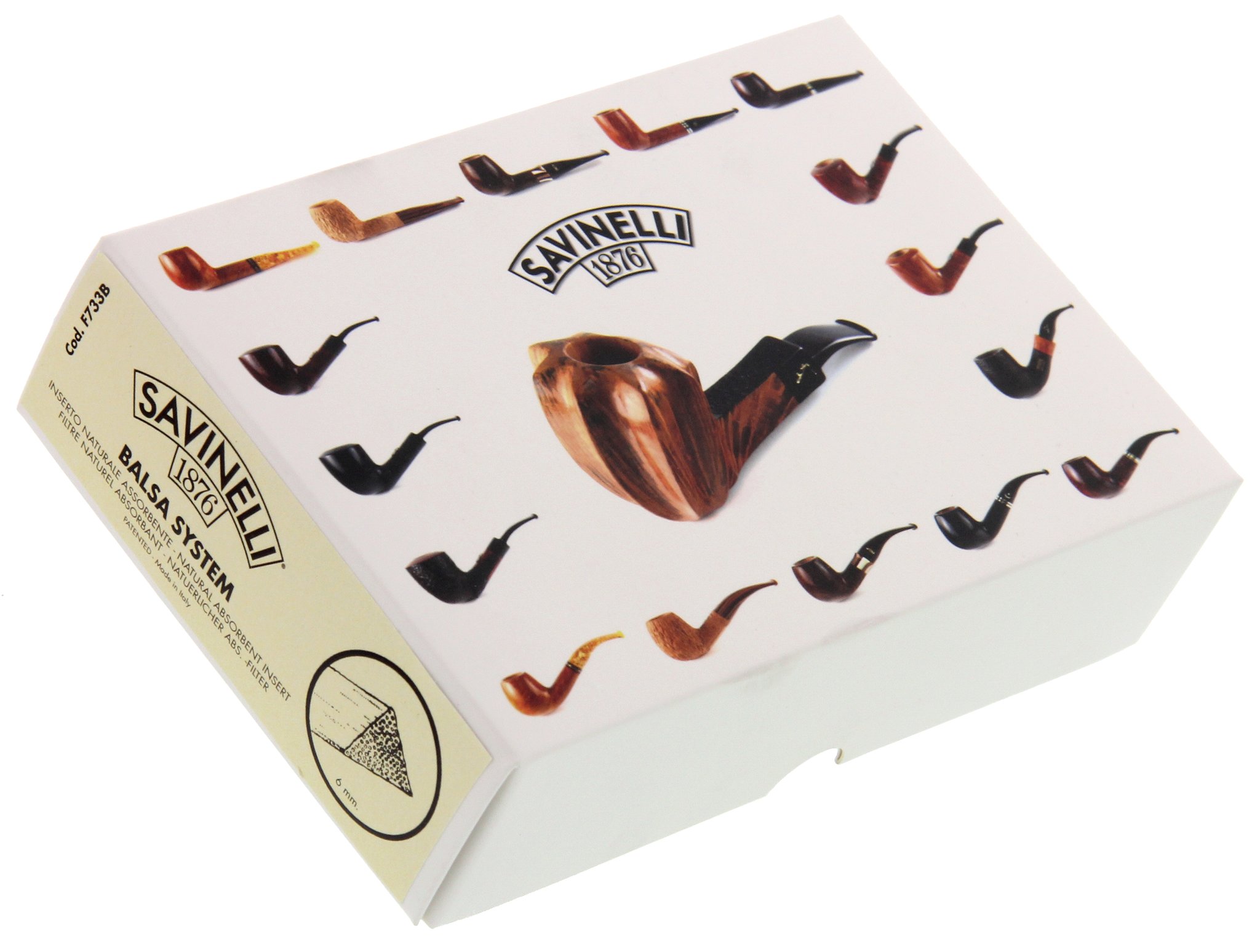 Savinelli Balsa Pfeifenfilter Balsa 6mm Filter Big Box (300 Stück) 11592