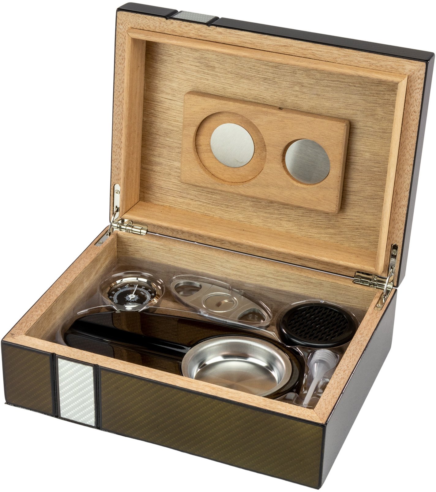 Classic Humidor Set 2-tone Laserfinish für ca. 25 Zigarren (569109) Detailbild 2