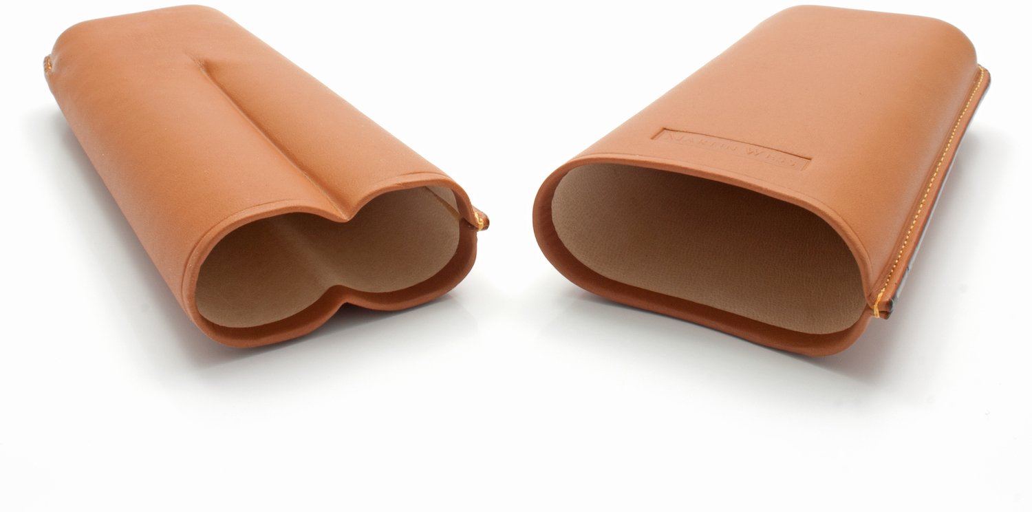 Martin Wess Premium Lederetui - Vachetta Natur 2er Gigante Vachetta (571) offen