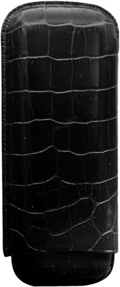 Martin Wess Premium Lederetui - Kroko black 2er Gigante (571) Detailbild