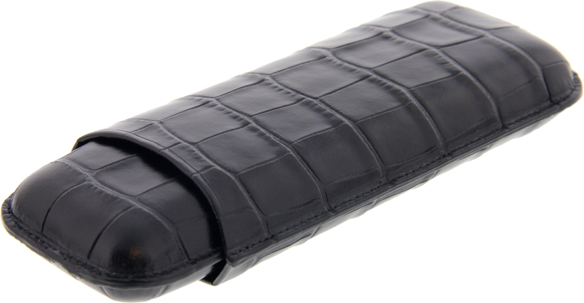 Martin Wess Premium Lederetui - Kroko black 2er Gigante (571) Detailbild 2