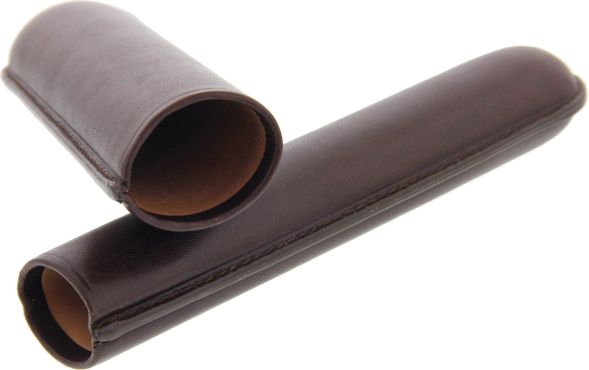 Martin Wess Premium Lederetui - Vachetta braun 1er Robusto (590-1) offen