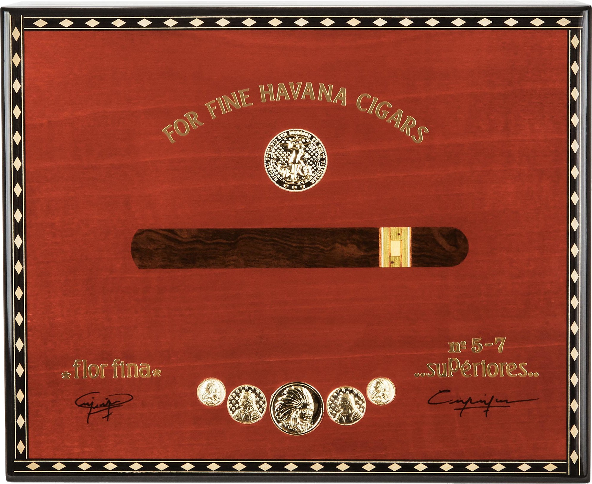 Elie Bleu Collection Medailles Humidor rot Deckel