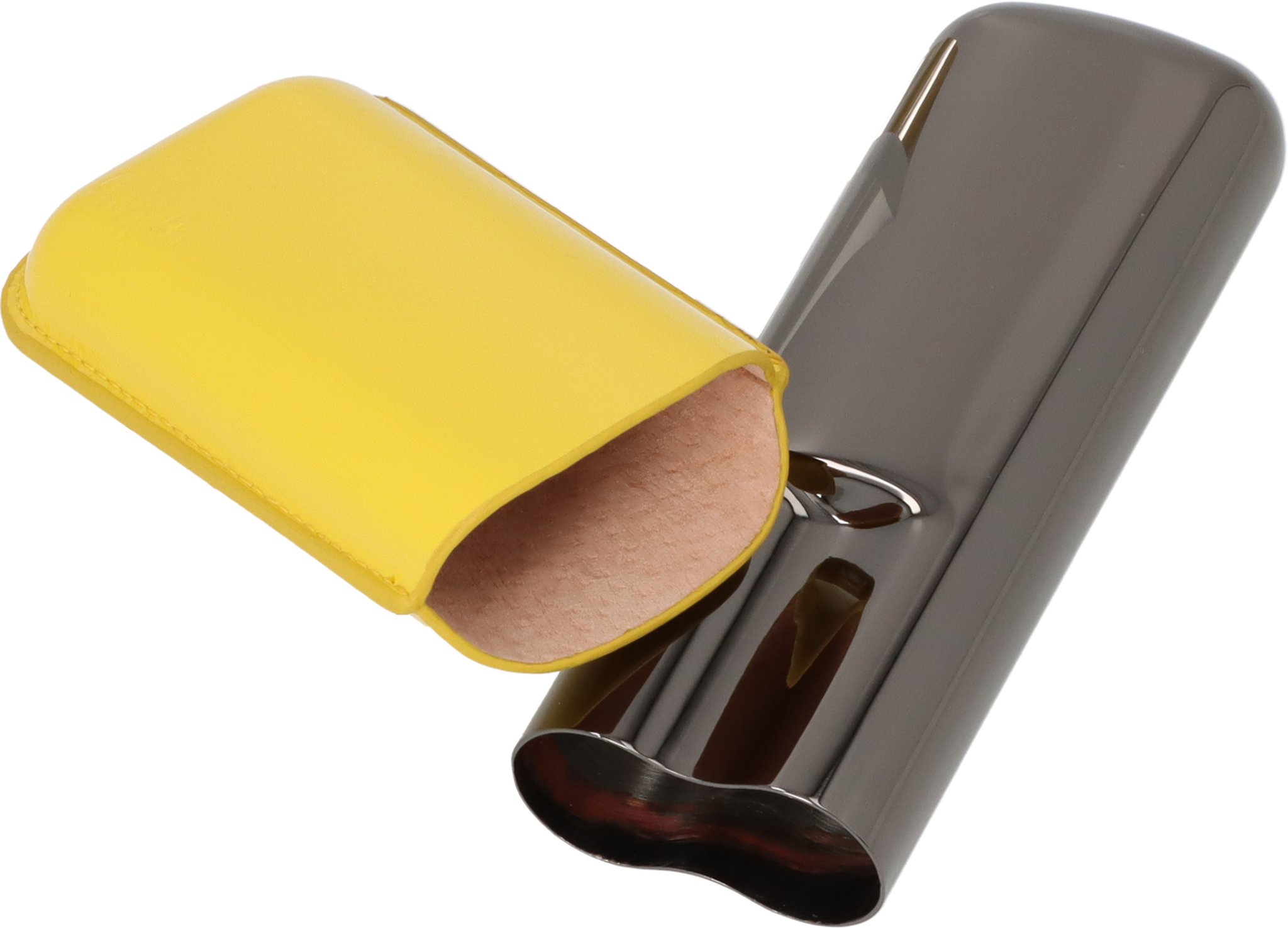 Leder/Metall gelb/anthrazit  2