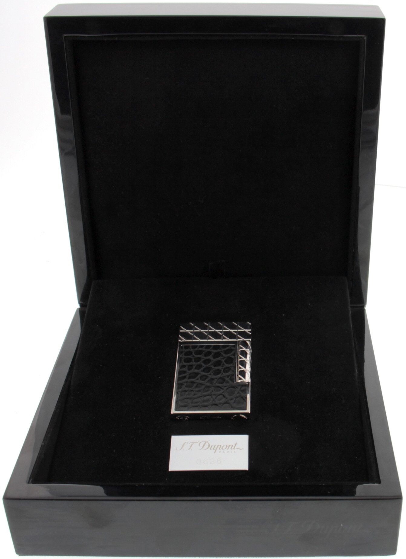 S.T. Dupont Ligne 2 Palladium Chinalack schwarz Kroko-Optik (016718) in Kiste