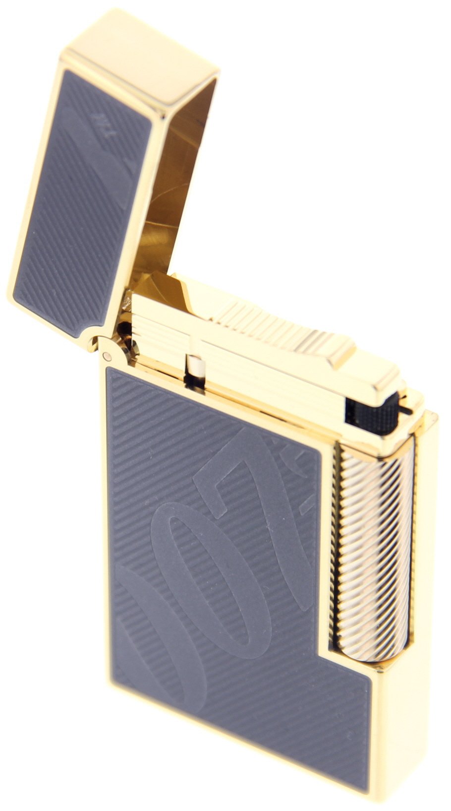 S.T. Dupont Ligne 2 James Bond Limited Edition Golden-Schwarz (016169) aufgeklappt