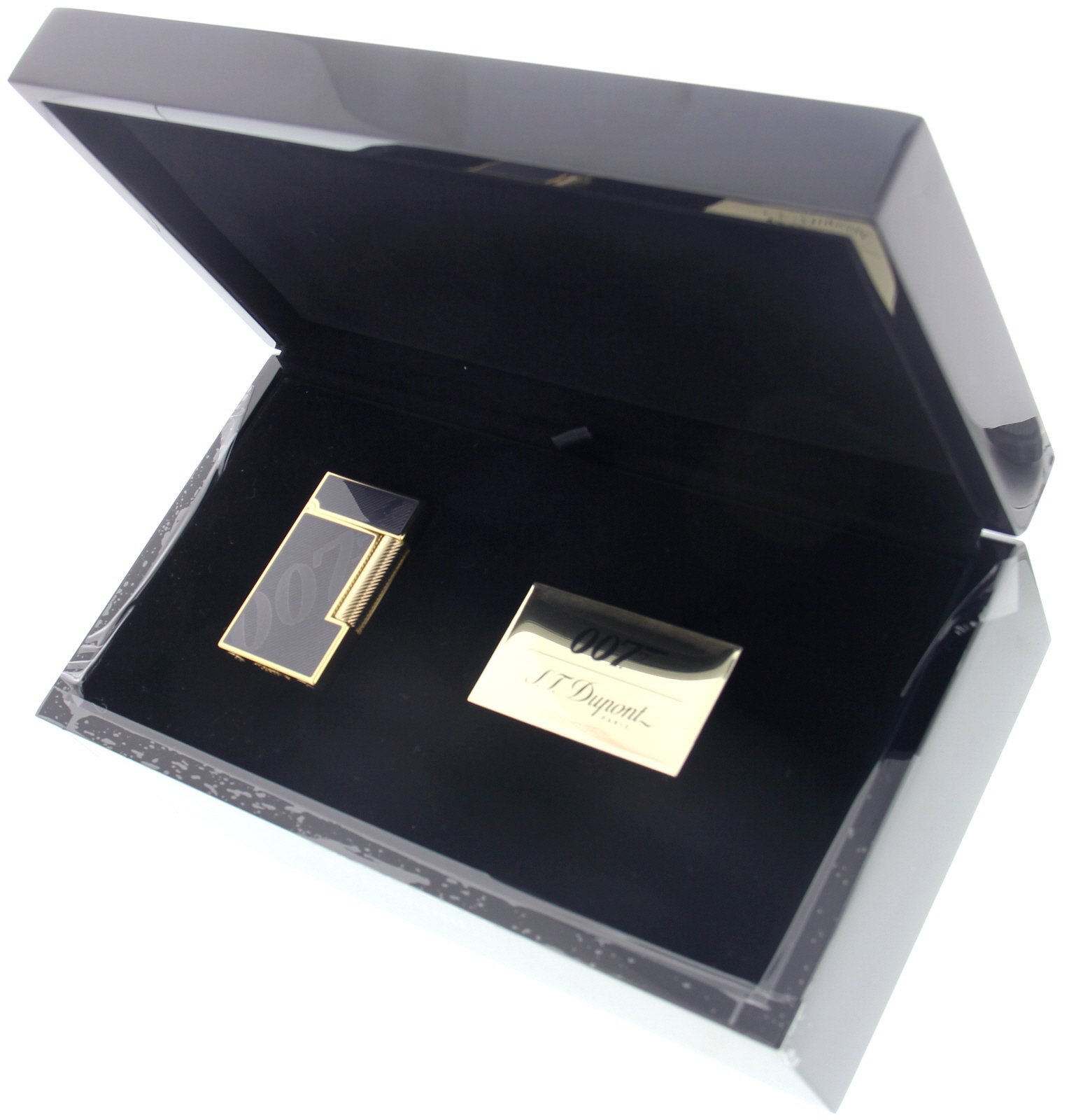 S.T. Dupont Ligne 2 James Bond Limited Edition Golden-Schwarz (016169) Box offen