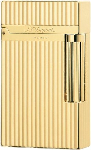 S.T. Dupont Ligne 2 Vergoldet längstgestreift (016827) Ausstellungsstück