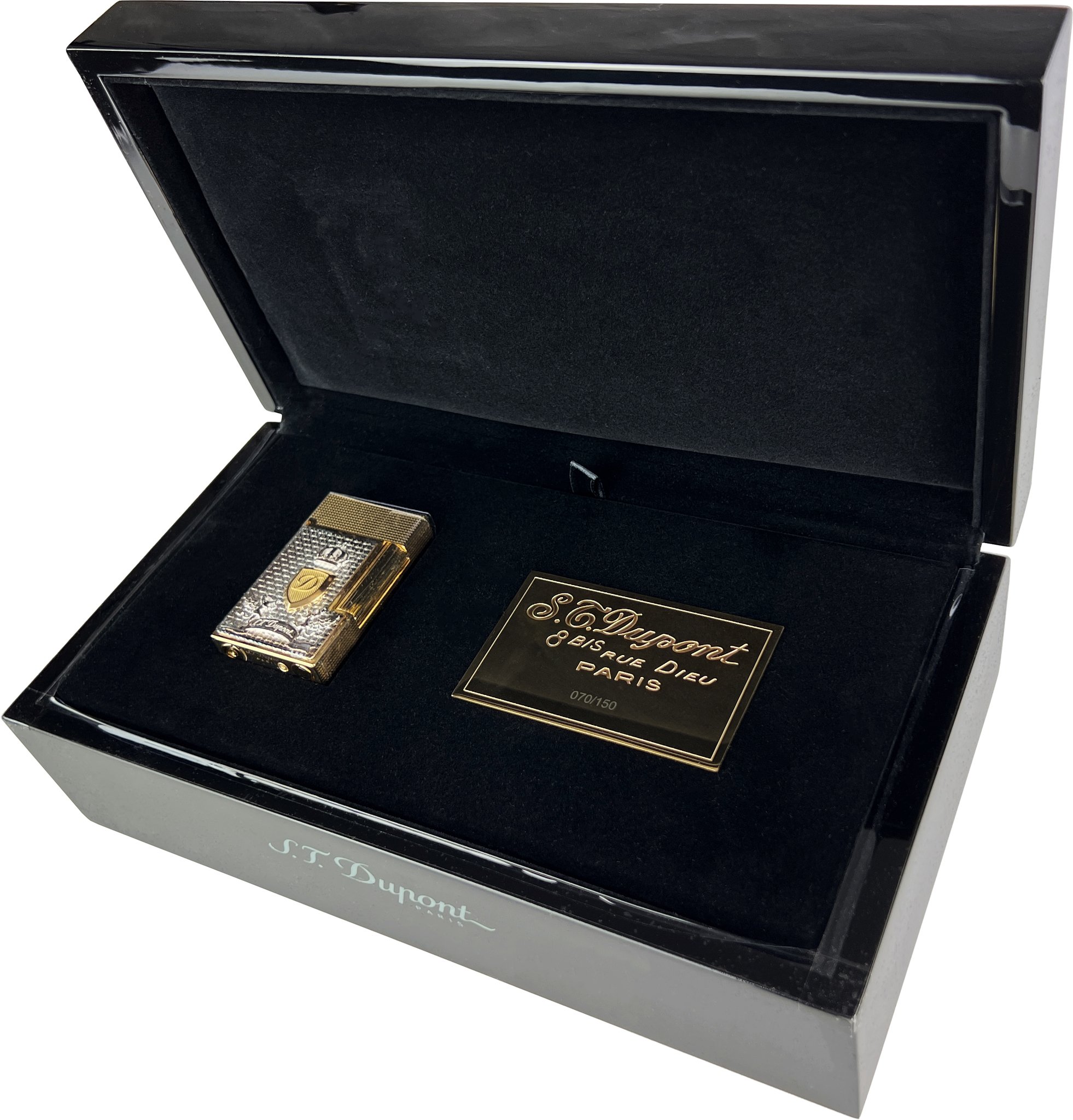 S.T. Dupont Ligne 2 Edition Limite Hotel Particulier Part Blason Kiste offen