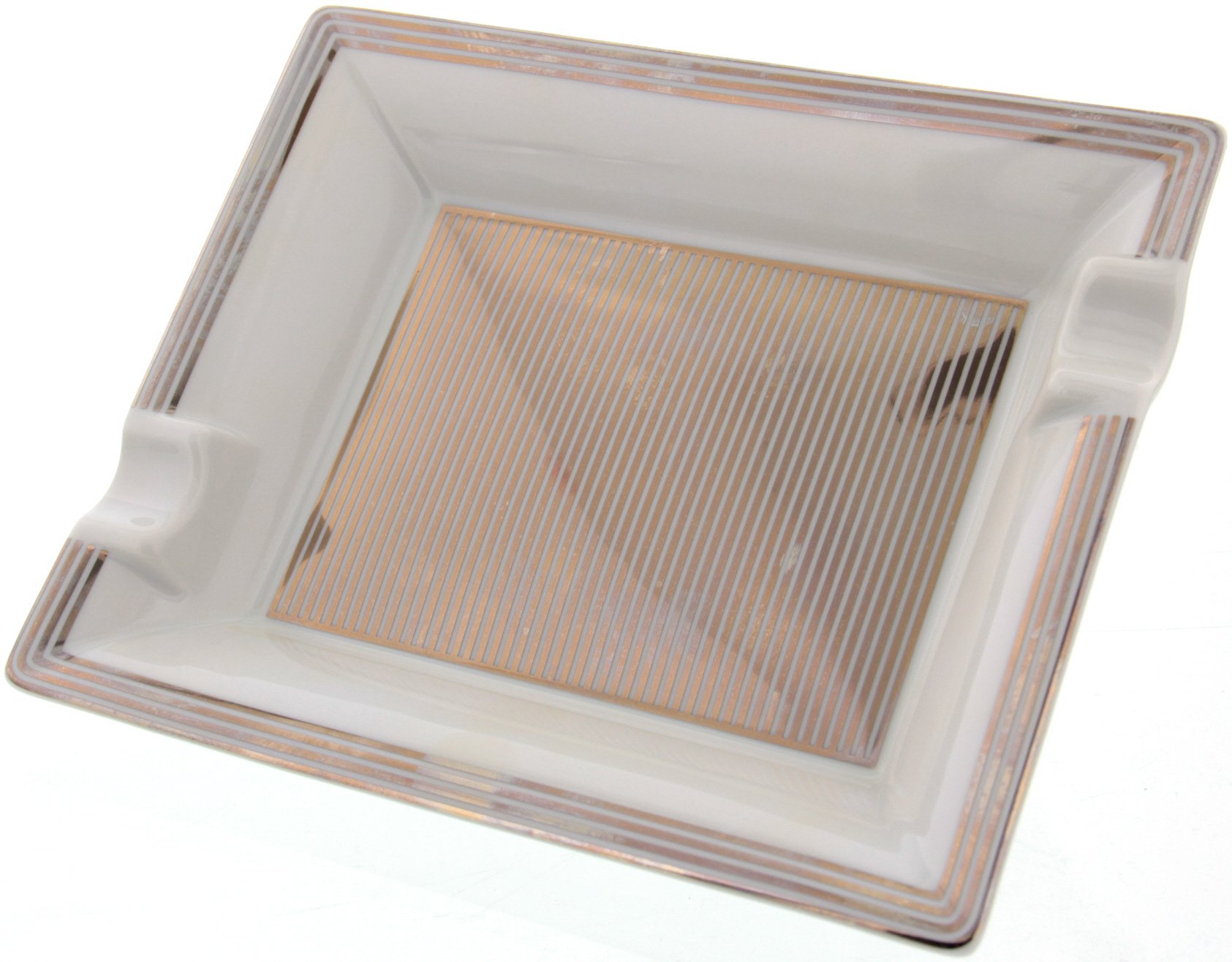 S.T. Dupont Aschenbecher Limoges Porcelain Noir Filet Platin (006024)