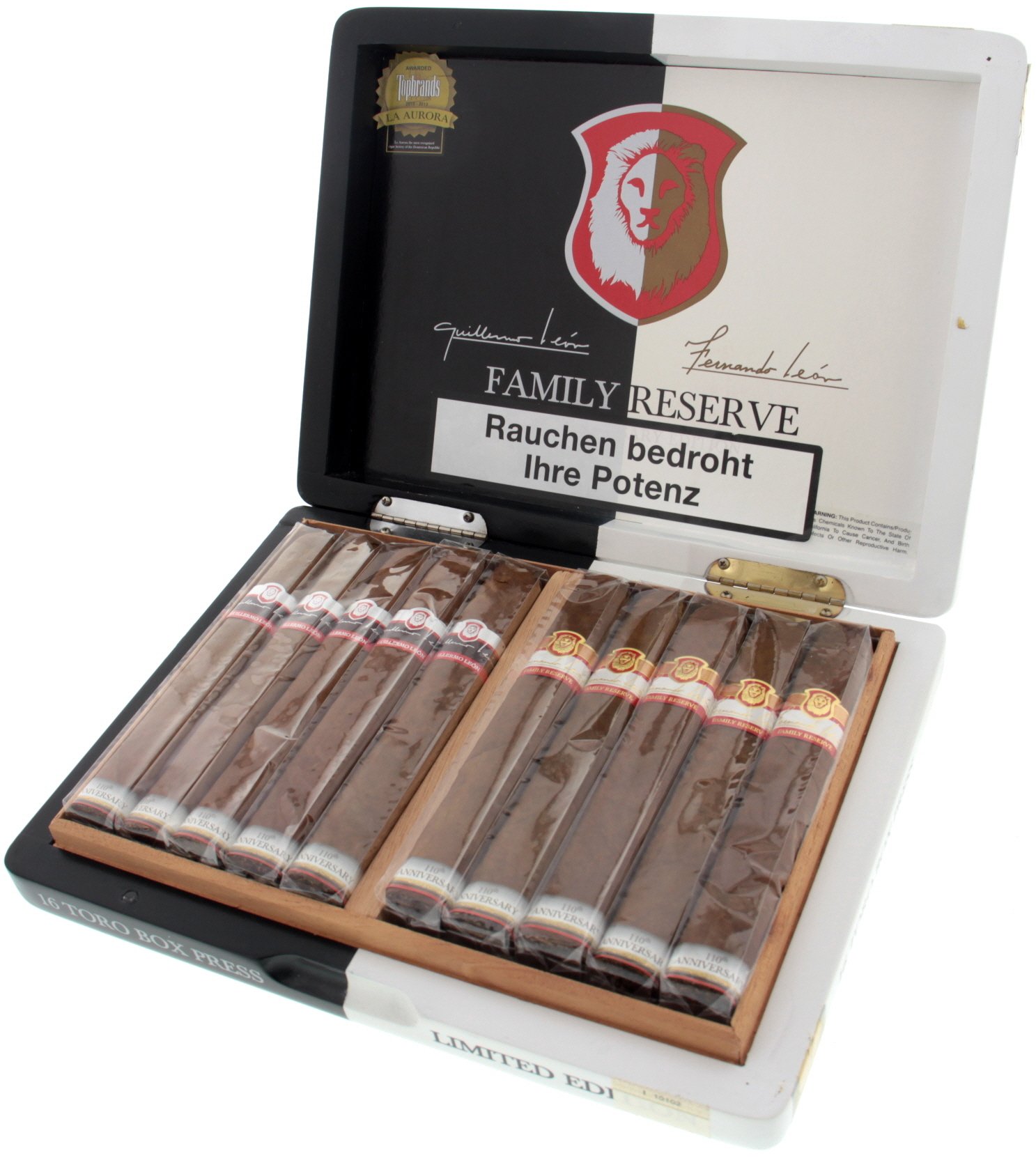Leon Jimenes Family Reserve 110th Anniversary Edition Kiste offen