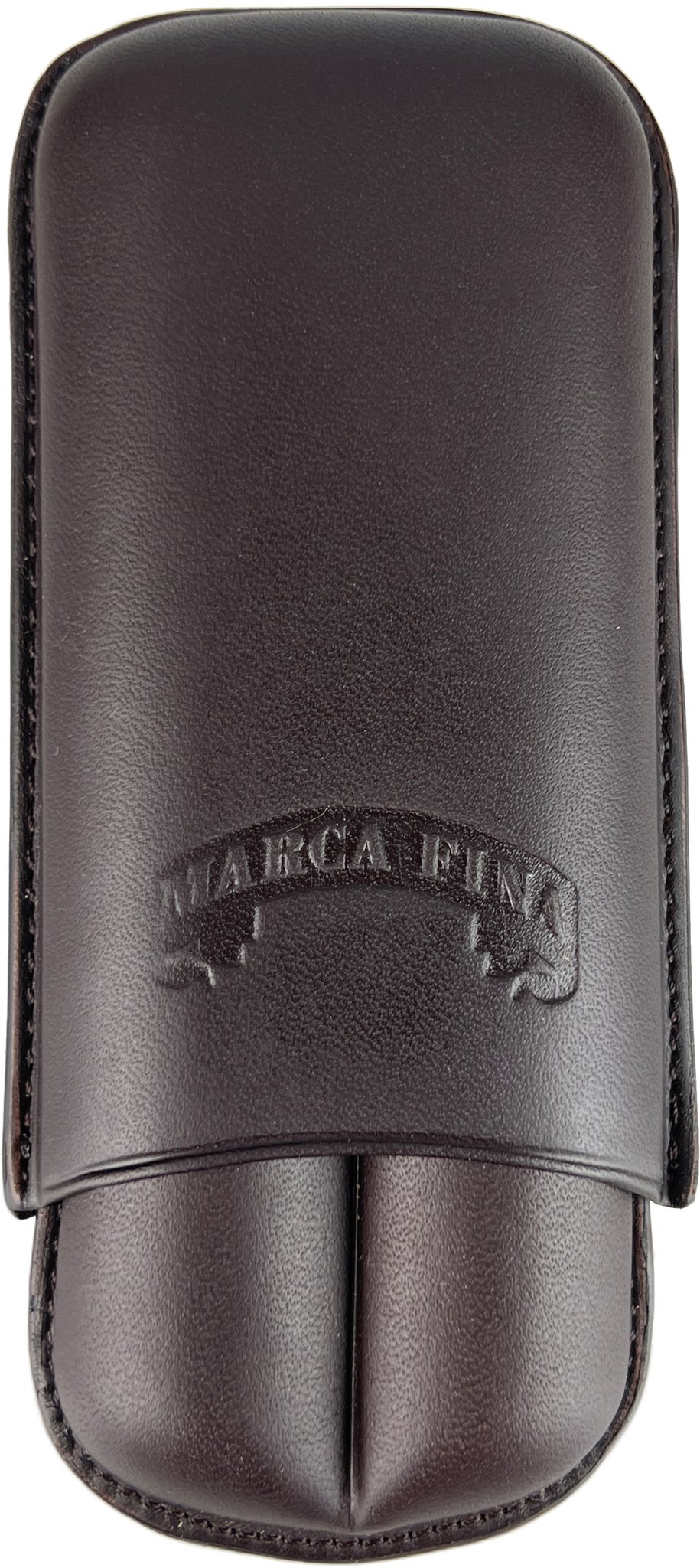 Marca Fina Lederetui 2er Robusto Cafebraun