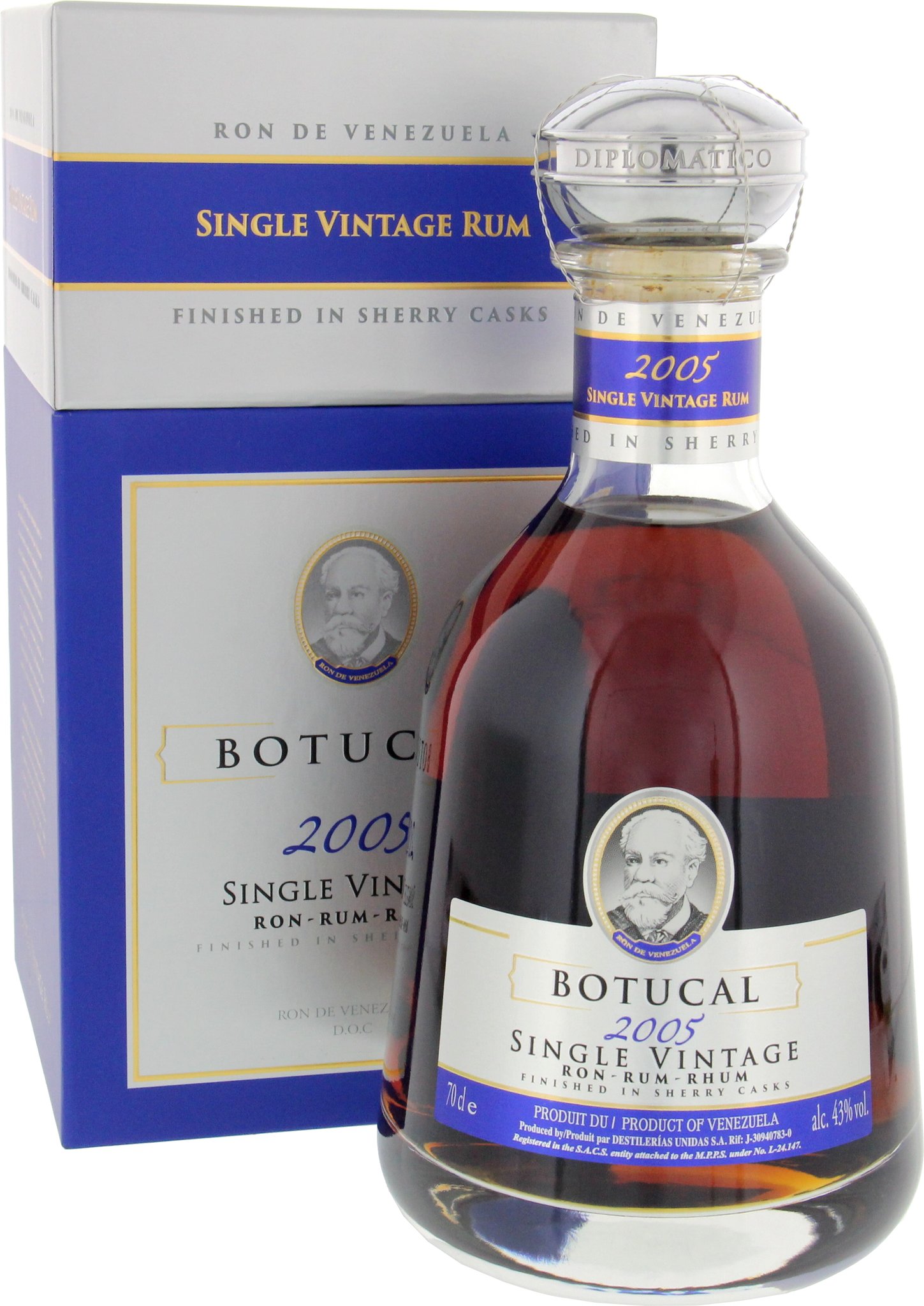 Botucal Single Vintage 2005 (0,7 l / 43 % vol.) mit Verpackung