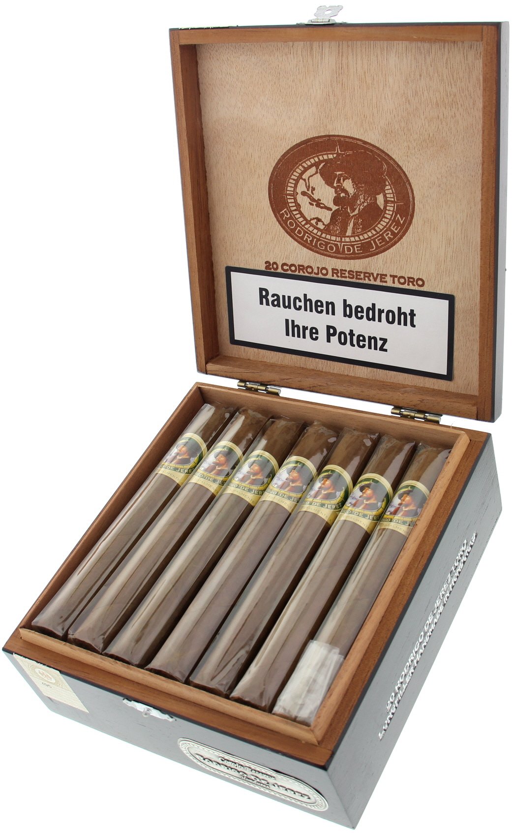 Rodrigo de Jerez GRÜN Toro COROJO RESERVE Kiste offen
