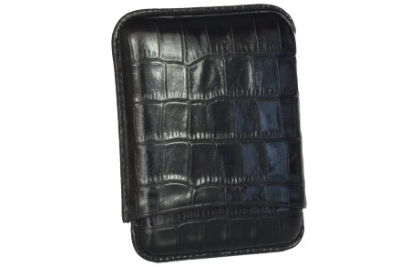 Martin Wess Premium Lederetui - Kroko black 2er Corona 
