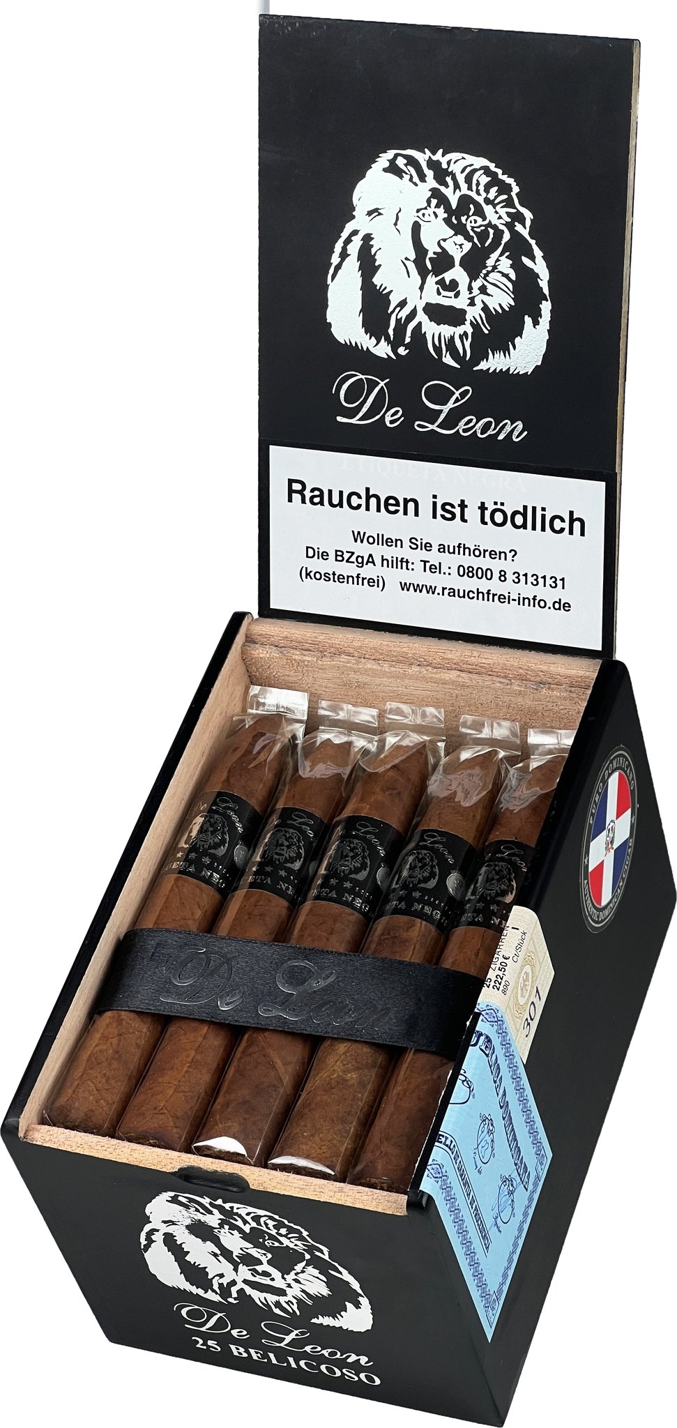 De Leon Zigarren Etiqueta Negra Belicoso_Offen Kiste_03