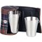 Classic Taschenflasche Trinkbecherset Edelstahl mit 4 Becher im Etui/Schottenkaro á 36 ml (725963)