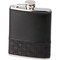 Classic Taschenflasche Edelstahl Leder schwarz mit Karomuster 180 ml (725663)
