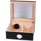 Classic Humidor schwarz matt Deckel mit Glaseinsatz für ca. 25 Zigarren (561277) offen